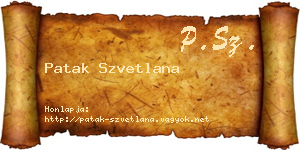 Patak Szvetlana névjegykártya
